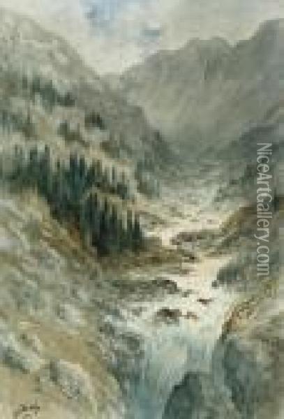 Paysage Avec Montagnes Et Cascades Oil Painting - Gustave Dore