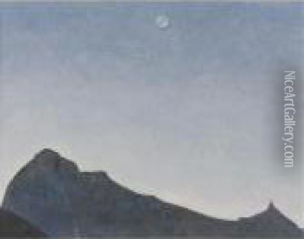 New Moon From The Series Himalayan Oil Painting - Nicolaj Konstantinov Roerich