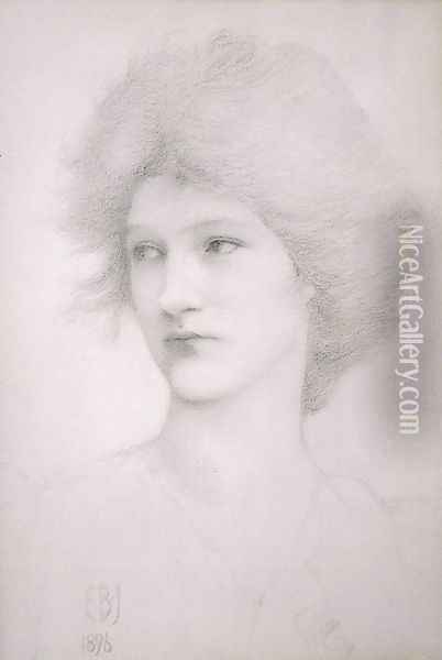 Study for the Queen in Death of Arthur Oil Painting - Sir Edward Coley Burne-Jones