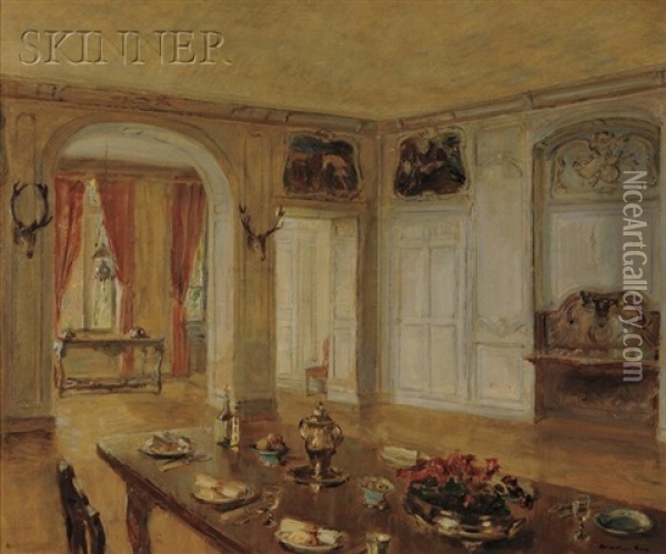 The Dining Room Oil Painting - Walter Gay
