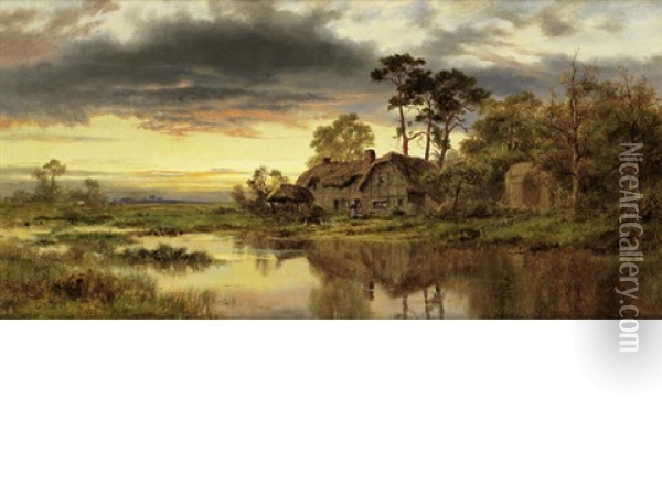 View Near Worcester Oil Painting - Robert Gallon