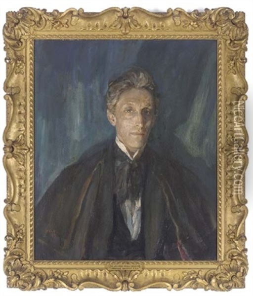 Portrait Of Sir Johnston Forbes-robertson In Evening Dress Oil Painting - Arthur Ambrose McEvoy