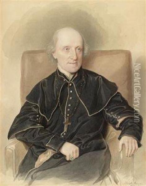 Portrait Of Vinzenz Eduard Milde Oil Painting - Josef Kriehuber