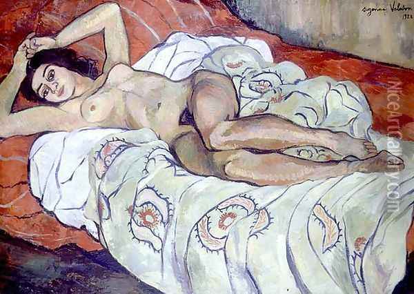 Nude Female Reclining, 1922 Oil Painting - Suzanne Valadon