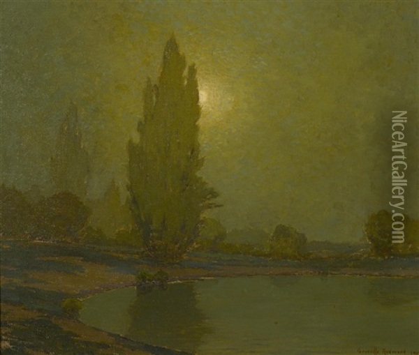 Sunset Over Lake Oil Painting - Granville S. Redmond