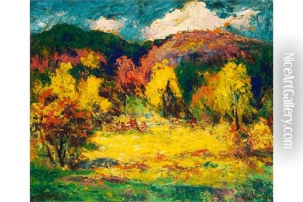 Herbstliche Landschaft Oil Painting - Alfred Hermann Helberger