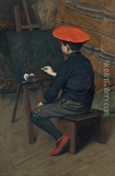 Le Jeune Artiste Oil Painting - Henri Moreau