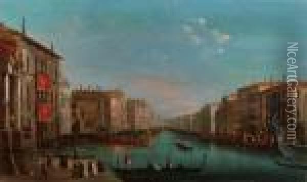 La Regata In Canal Grande Oil Painting - Giuseppe Bernardino Bison