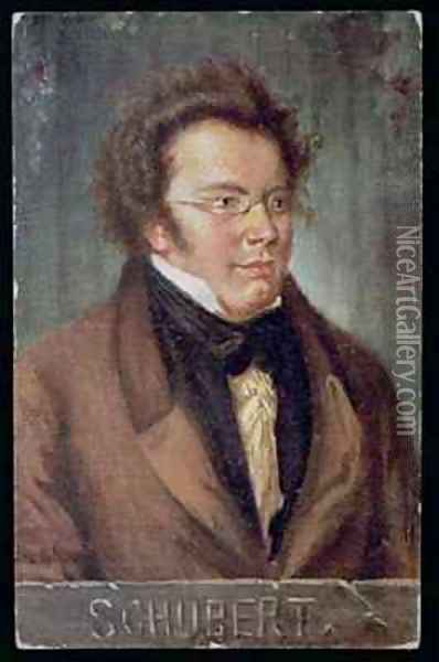 Portrait of Franz Schubert Austrian composer Oil Painting - Albert Eichhorn