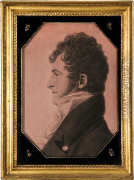 Portrait Of Dr. Amos Newhall Of Essex County, Virginia. Oil Painting - Charles B. J. Fevret De Saint-Memin