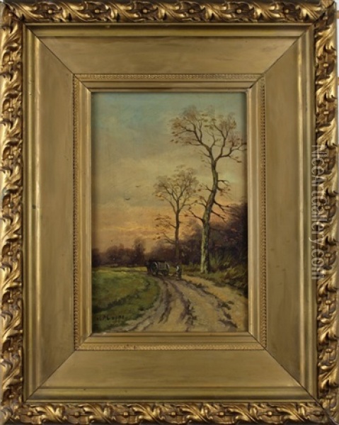 Figure Walking Through A Landscape Oil Painting - Charles Paul Gruppe