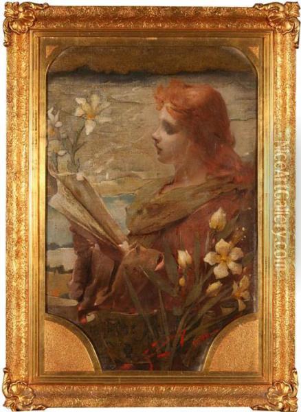 Ave Maryja, 1899 R. Oil Painting - Franciszek Zmurko