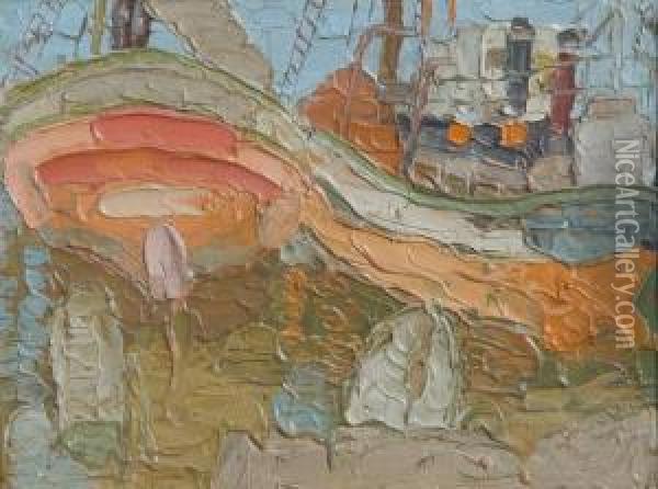 Puerto Oil Painting - Alfredo De Simone