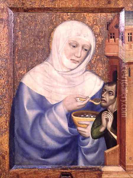 St. Elizabeth of Hungary 1207-31 Oil Painting - of Prague Theodoricus