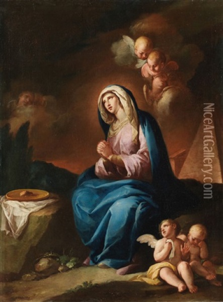 Virgen De La Soledad Oil Painting - Jose Camaron Y Boronat
