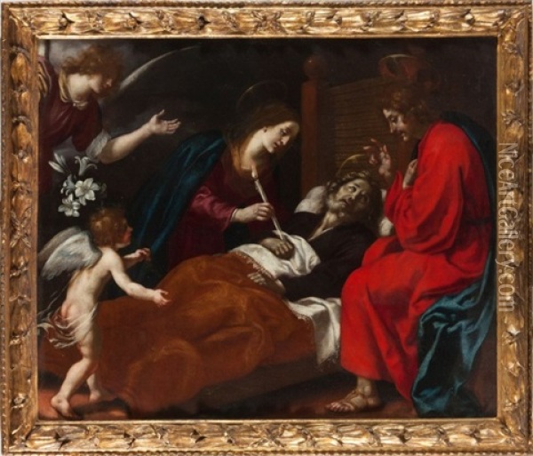 La Mort De Saint Joseph Oil Painting - Jacopo Vignali