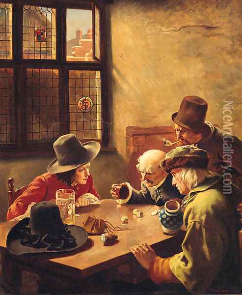 A Game of Dice Oil Painting - William Joseph Shayer