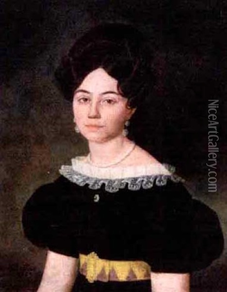 Portrait Of A New Orleans Lady Oil Painting - Louis Antoine Collas