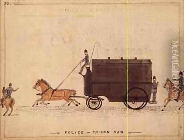 The Police or Prison Van Oil Painting - William Francis Freelove