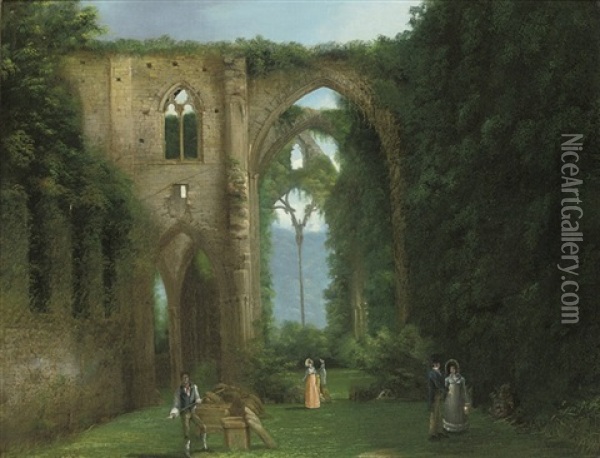 Newstead Abbey Oil Painting - William West