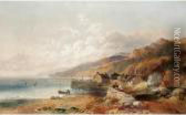 Clovelly Harbour, Devon Oil Painting - Joseph Horlor