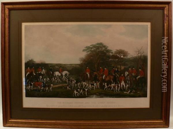 Sir Richard Sutton And The Quorn Hounds Oil Painting - Frederick Bromley