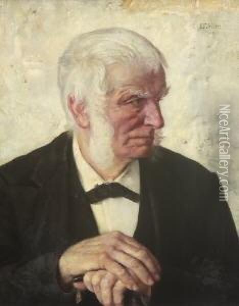 Bildnis Eines Alten
 Mannes. Oil Painting - Fritz Schider