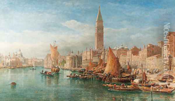 A view along the Grand Canal, Venice Oil Painting - Edward Alfred Angelo Goodall