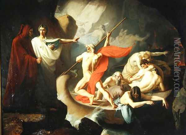 Charon Conveying the Souls of the Dead across the Styx, 1860 Oil Painting - Konstantin Petrovich Pomerantsev