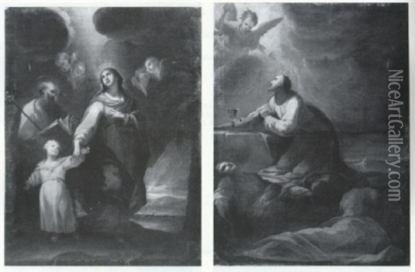 L'educazione Di Gesu  Cristo Nell'orto Degli  Ulivi Oil Painting - Giovanni Camillo Sagrestani