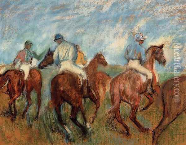 Jockeys IV Oil Painting - Edgar Degas