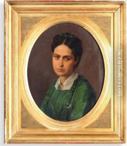 Retrato De Dama Oil Painting - Tiburcio Sanchez De La Barquera