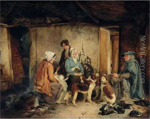 The Crofter's Family Oil Painting - Richard Ansdell
