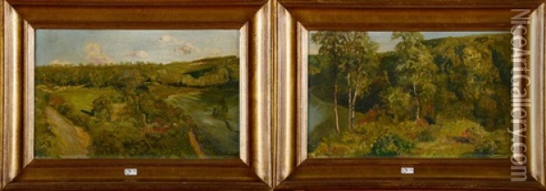 Paysages (pair) Oil Painting - Leon Frederic
