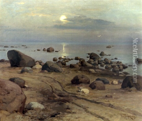 Abendstimmung Am Meer Oil Painting - Yuliy Yulevich (Julius) Klever