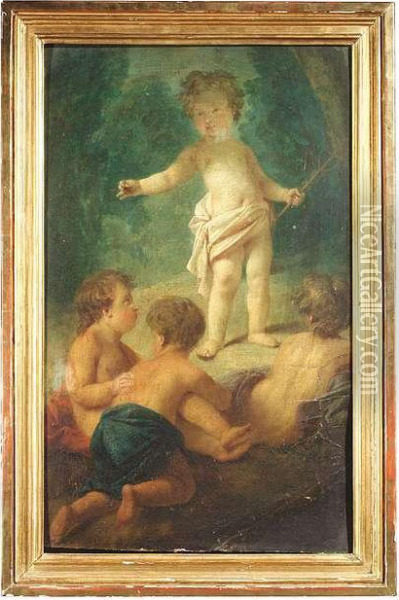 Putti Playing With The Attributes Of Mercury Oil Painting - Jacob de Wit