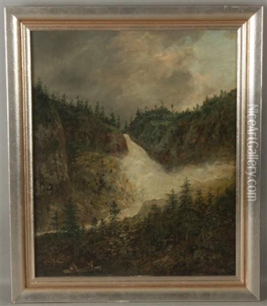 Wasserfall Oil Painting - Eduard Boehm