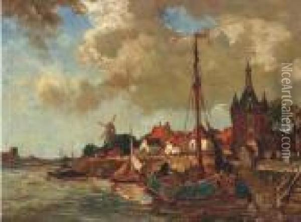 The Lekpoort, Vianen Oil Painting - Charles Dankmeijer