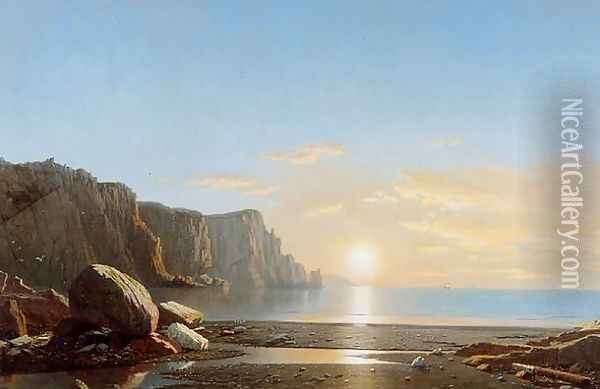 Sunset, The Coast of Labradore Oil Painting - William Bradford