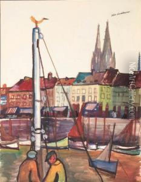 The Harbour Of Ostend Oil Painting - Felix Nussbaum
