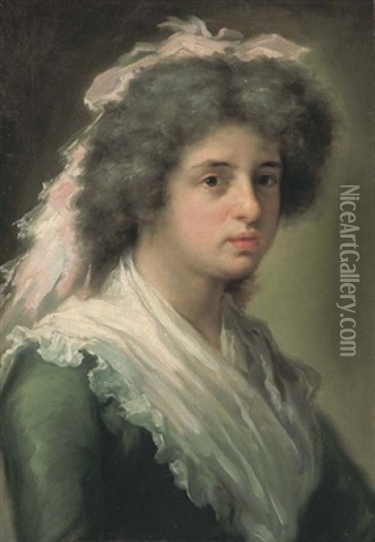 Retrato De Feliciana Bayeu, Hija Del Pintor Oil Painting - D. Francisco Bayeu y Subias