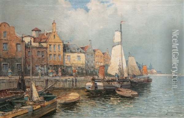 Emden Oil Painting - Georg Fischhof