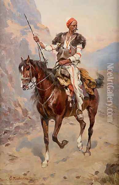 Horseman Oil Painting - Thaddaus von Ajdukiewicz