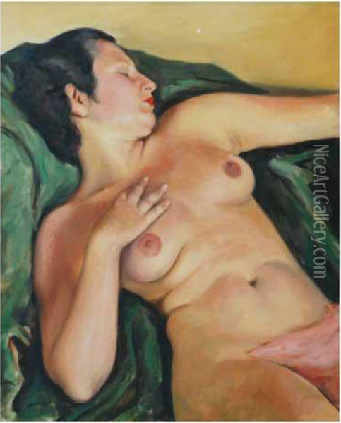 Desnudo Durmiendo Oil Painting - Francesc Domingo