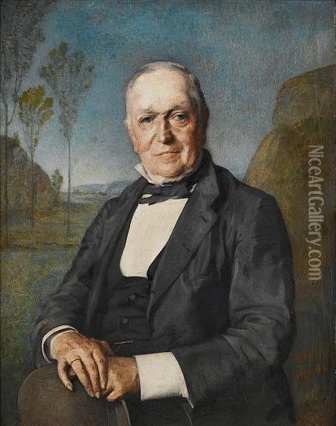 Portrait Of Auguste Caubert De Cleiy Oil Painting - Jean Francois Armand Felix Bernard