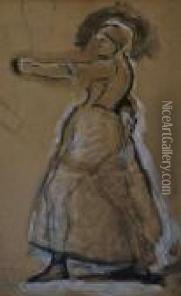 Study Of A Figure Holding A Cut Throat Razer Oil Painting - Ferdinand Hodler