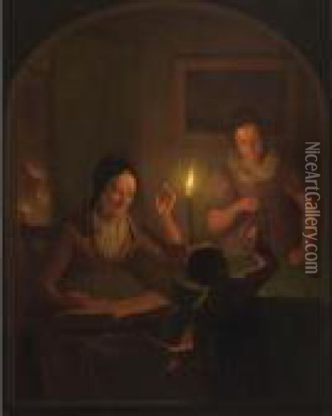 The Music Lesson Oil Painting - Michiel Versteegh