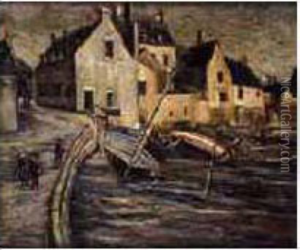 Le Port Oil Painting - Rene Joseph Menard