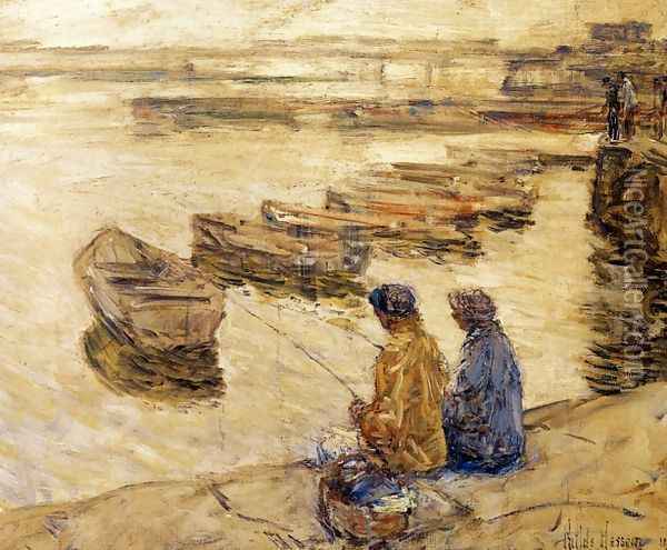 Fishing Oil Painting - Frederick Childe Hassam
