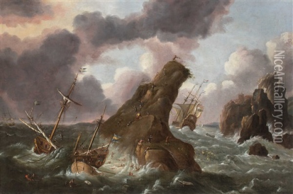 Seeschlacht Bei Oland (wohl) Oil Painting - Bonaventura Peeters the Elder